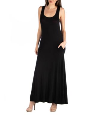 24seven Comfort Apparel Women's Scoop Neck Sleeveless Maxi Dress with ...