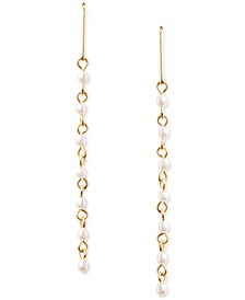 Gold-Tone Imitation Pearl Threader Earrings
