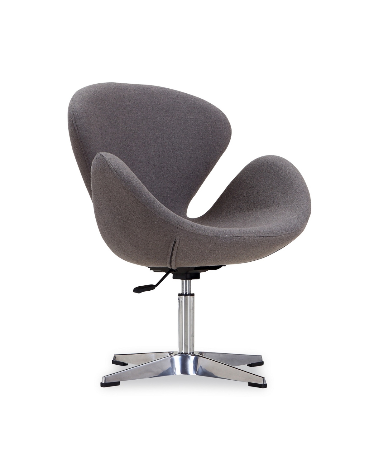Manhattan Comfort Raspberry Adjustable Swivel Chair In Gray,polished Chrome