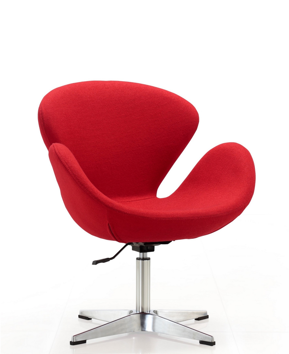 Manhattan Comfort Raspberry Adjustable Swivel Chair In Red,polished Chrome