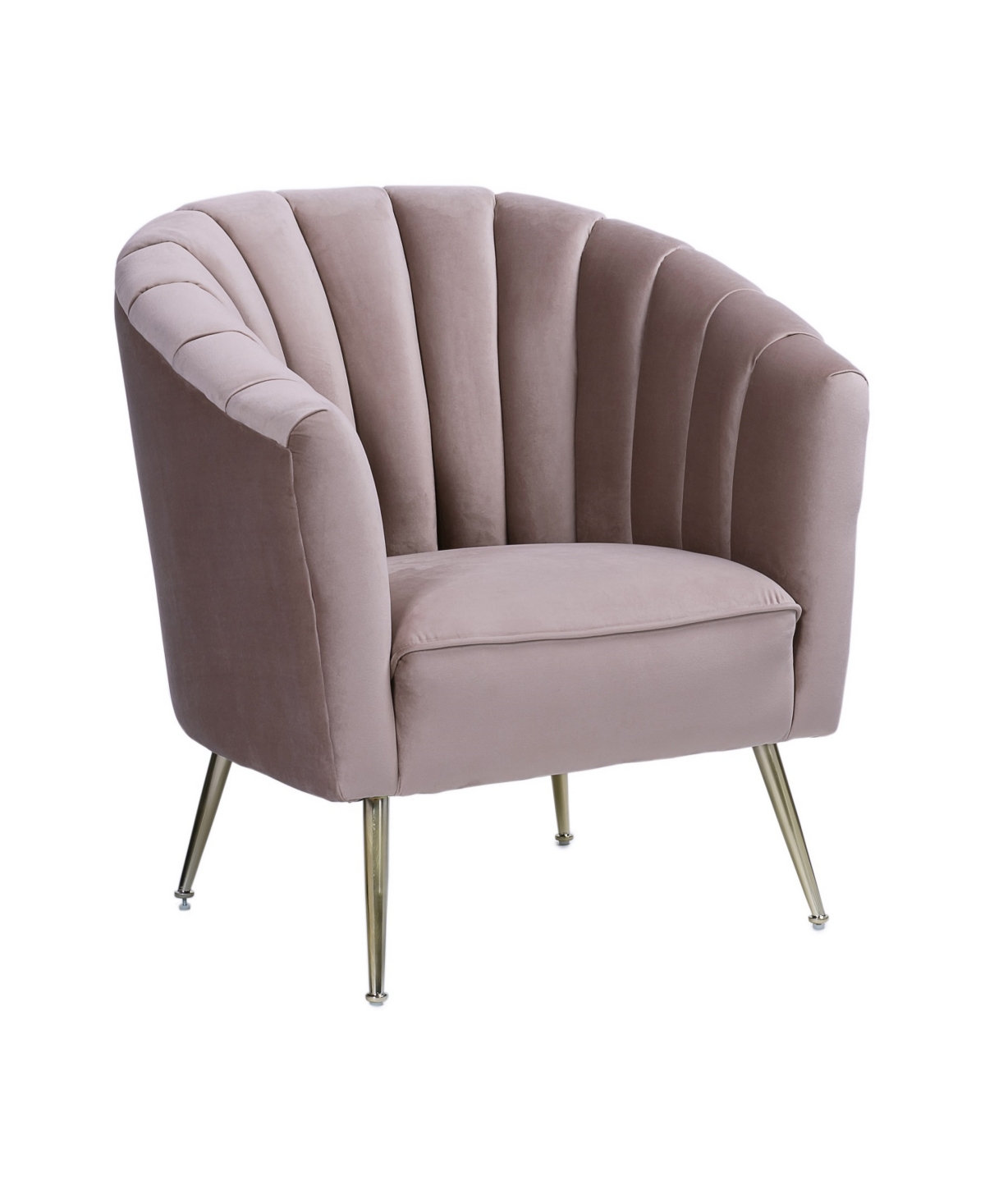 Manhattan Comfort Rosemont Accent Chair In Blush/gold-tone