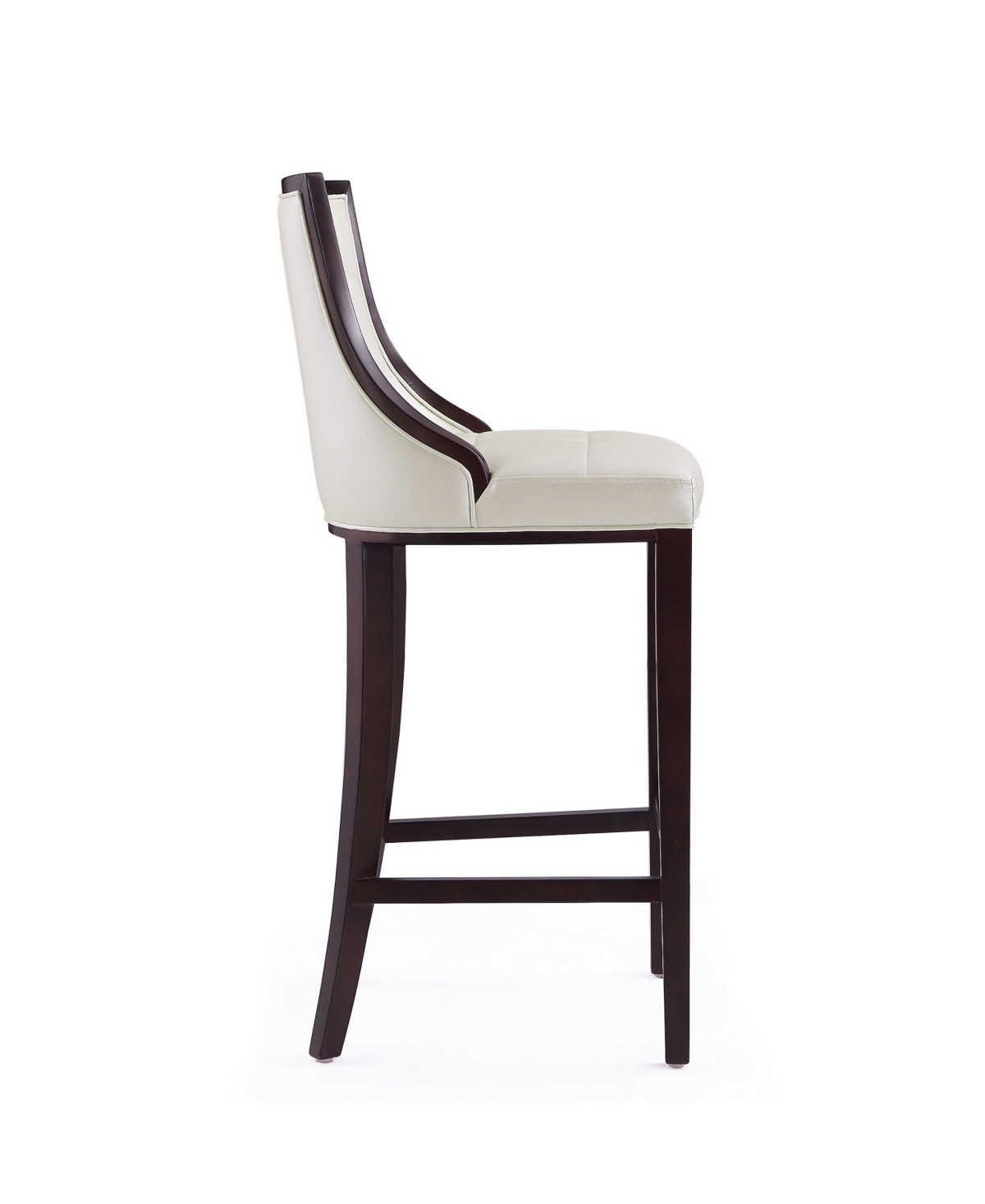Manhattan Comfort Fifth Avenue L Beech Wood Faux Leather Upholstered Barstool - Walnut