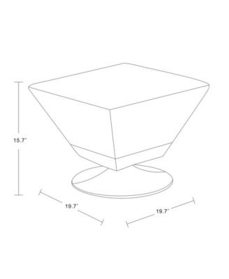 Diamond Leatherette Upholstered Swivel Ottoman