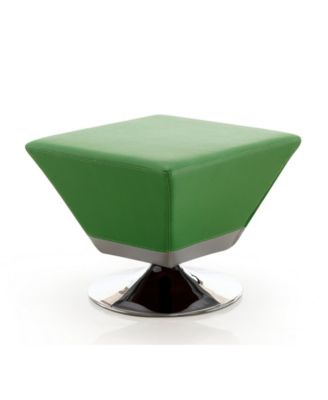 Diamond Leatherette Upholstered Swivel Ottoman