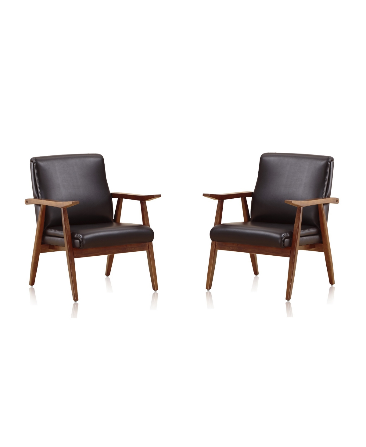 Manhattan Comfort Arch Duke Accent Chair, Set Of 2 In Black,amber