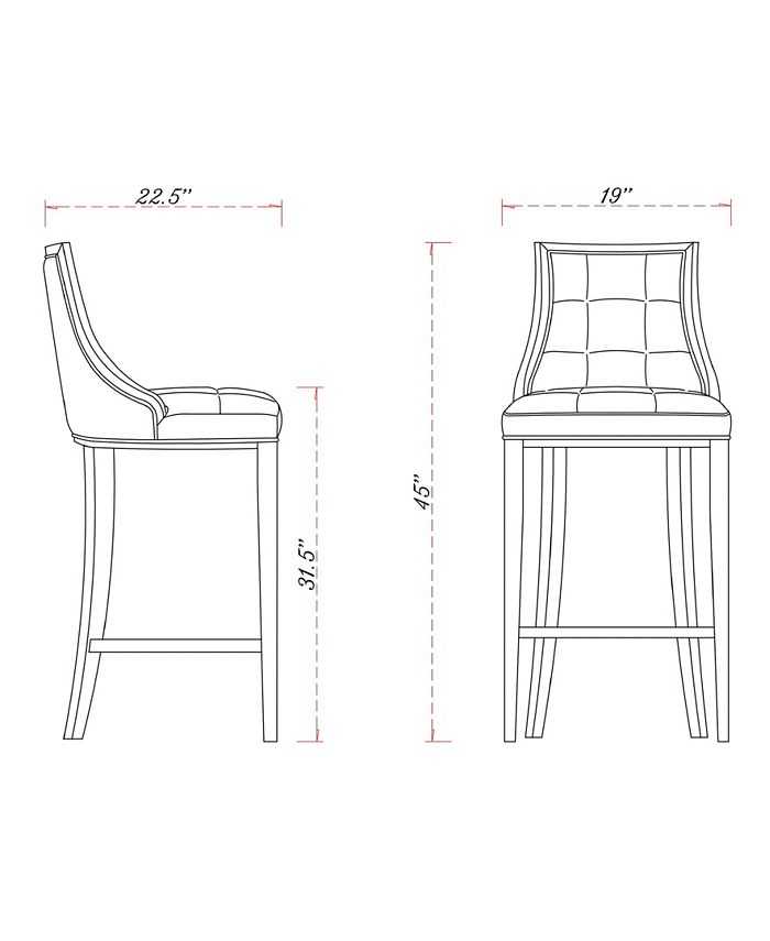 Manhattan Comfort Fifth Avenue Bar Stool, Set of 3 Macy's