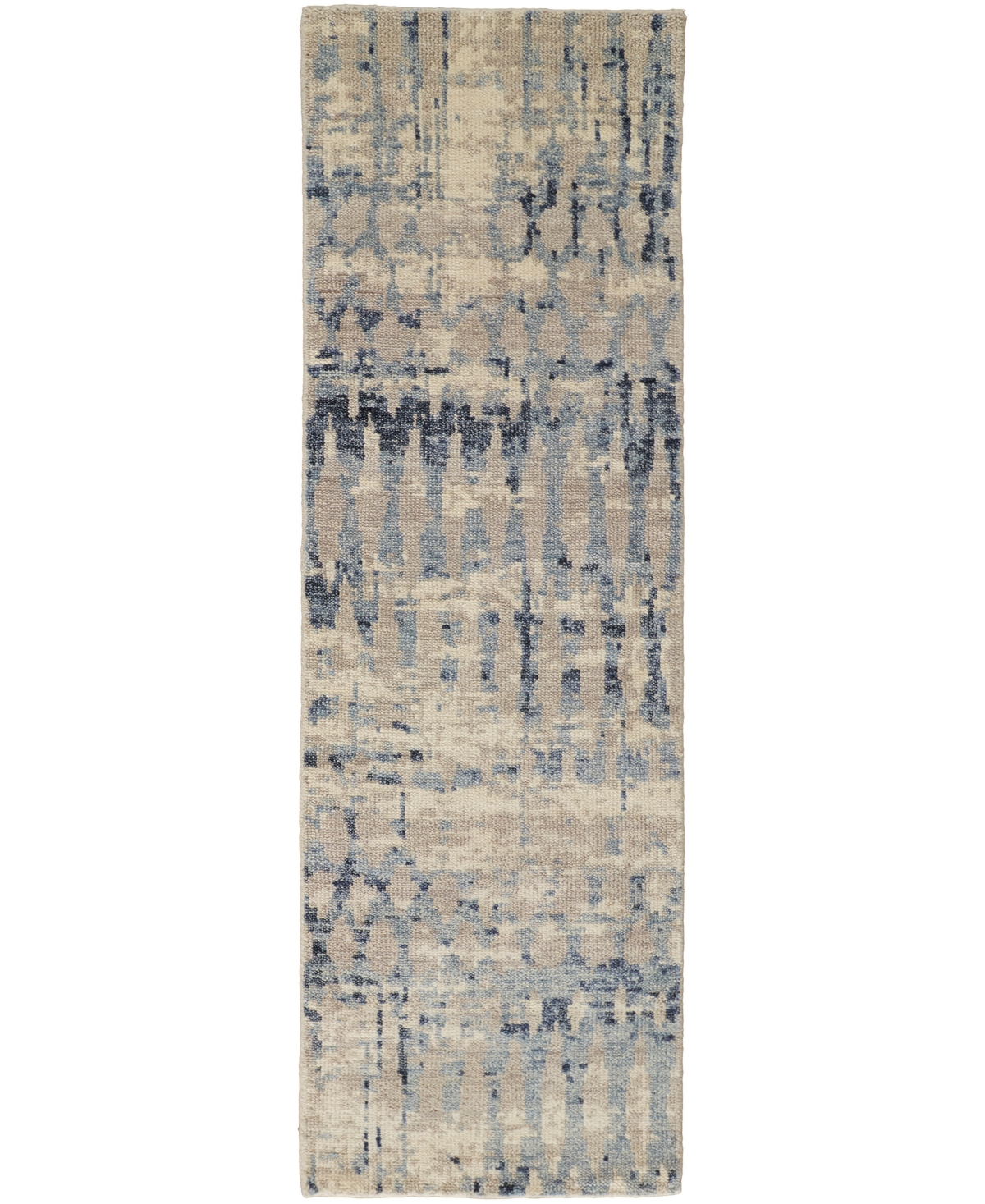 Simply Woven Palomar R6631 2'6" X 8' Runner Area Rug In Tan,blue