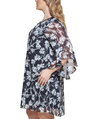 Calvin Klein Plus Size Chiffon A-Line Dress