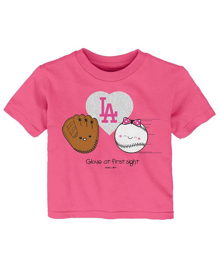 Outerstuff Girls Infant Pink Los Angeles Dodgers I Glove You T-shirt -  Macy's