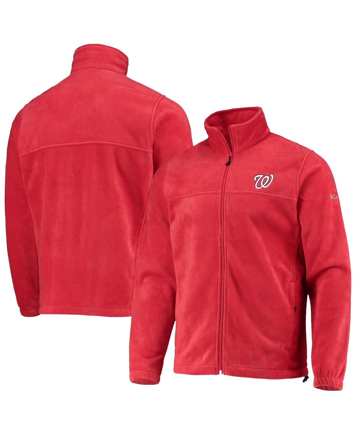 Shop Columbia Men's  Red Washington Nationals Full-zip Flanker Jacket