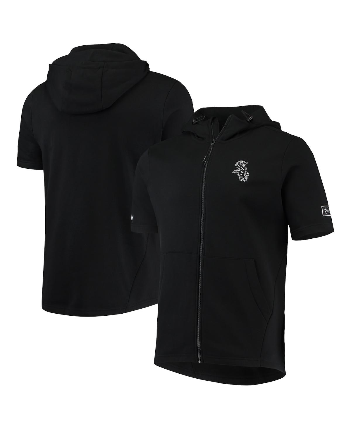 Men's Levelwear Black Chicago White Sox Recruit Short Sleeve Full-Zip Hoodie - Black