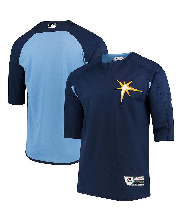 Majestic Men's Navy, Light Blue Tampa Bay Rays Authentic Collection  On-Field 3/4-Sleeve Batting Practice Jersey - Macy's