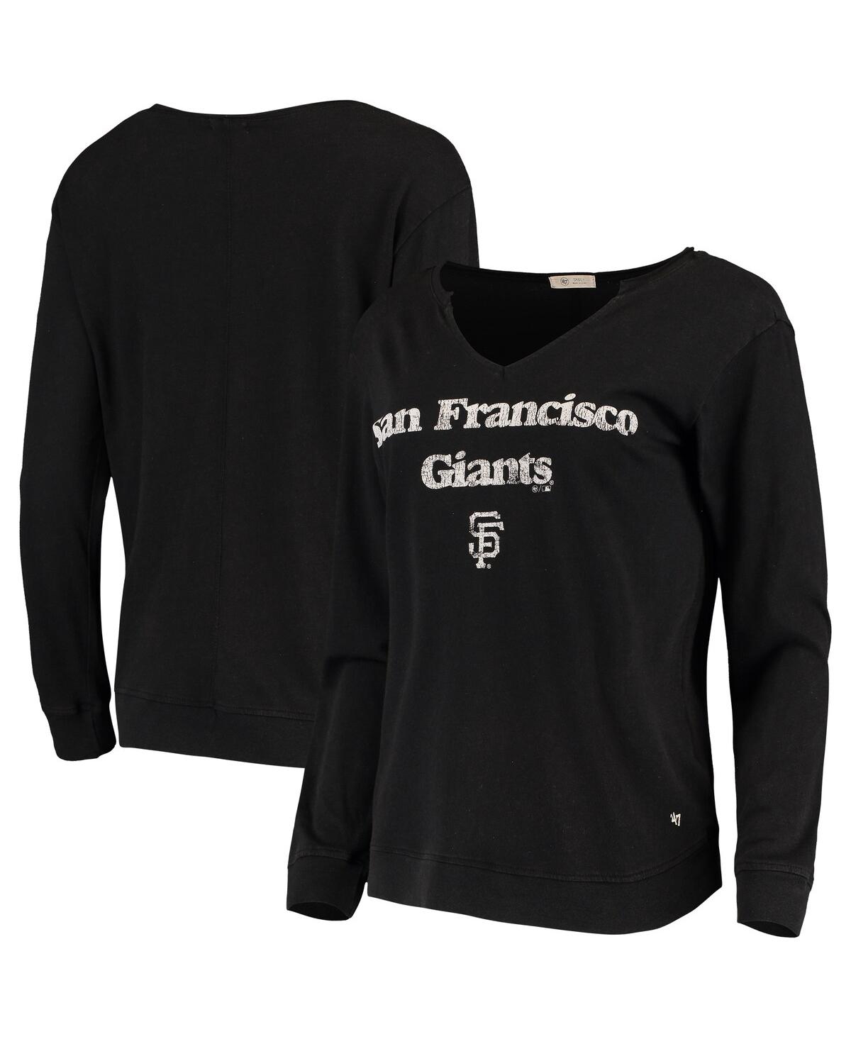 47 Brand Women's San Francisco Giants Black Wordmark Crop Top