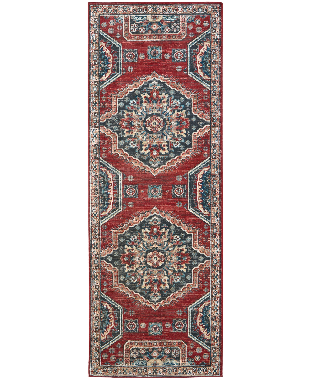 Simply Woven Nolan R39cd 2'10" X 7'10" Runner Area Rug In Red,blue