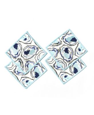 Oyster Print Cocktail Napkins, Set of 4