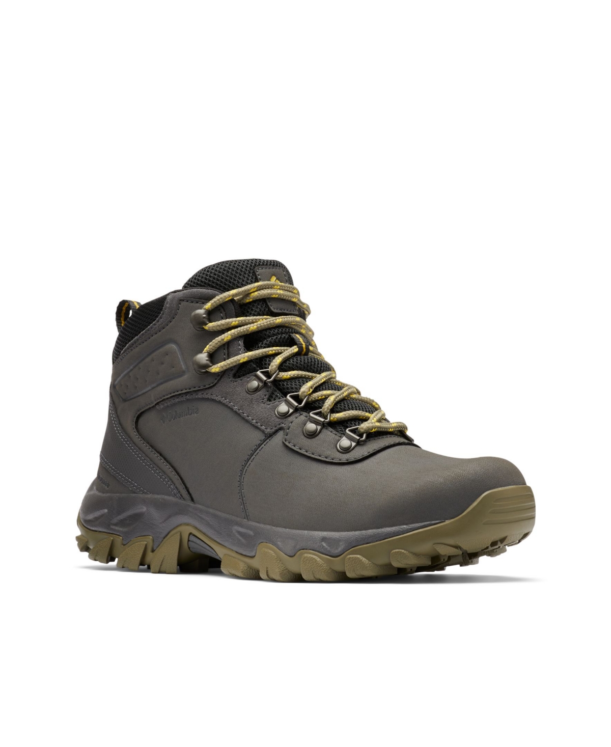 Columbia Men's Newton Ridge Plus Ii Waterproof Hiking Boots Men's Shoes In Dark Grey/stone Green