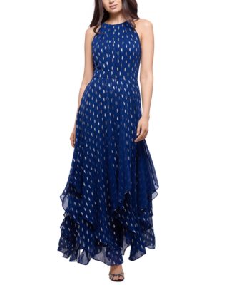 Betsy & Adam Printed Halter Gown - Macy's