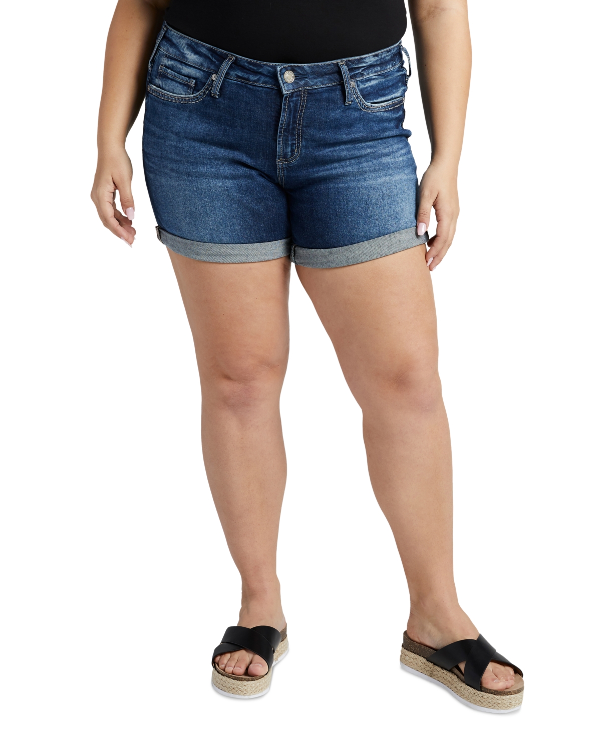 SILVER JEANS CO. PLUS SIZE ELYSE JEAN SHORTS