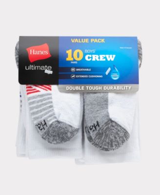 Big Boys Ultimate Crew Socks, Pack of 10
