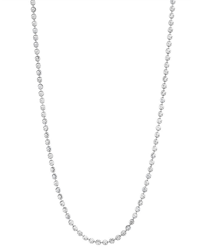 Italian Gold - Moon Link 18" Chain Necklace in 14k White Gold
