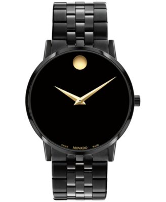 Movado men's swiss museum classic black leather strap watch 40mm hotsell