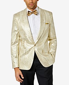 Men's Slim-Fit Gold Snakeskin Evening Jacket
