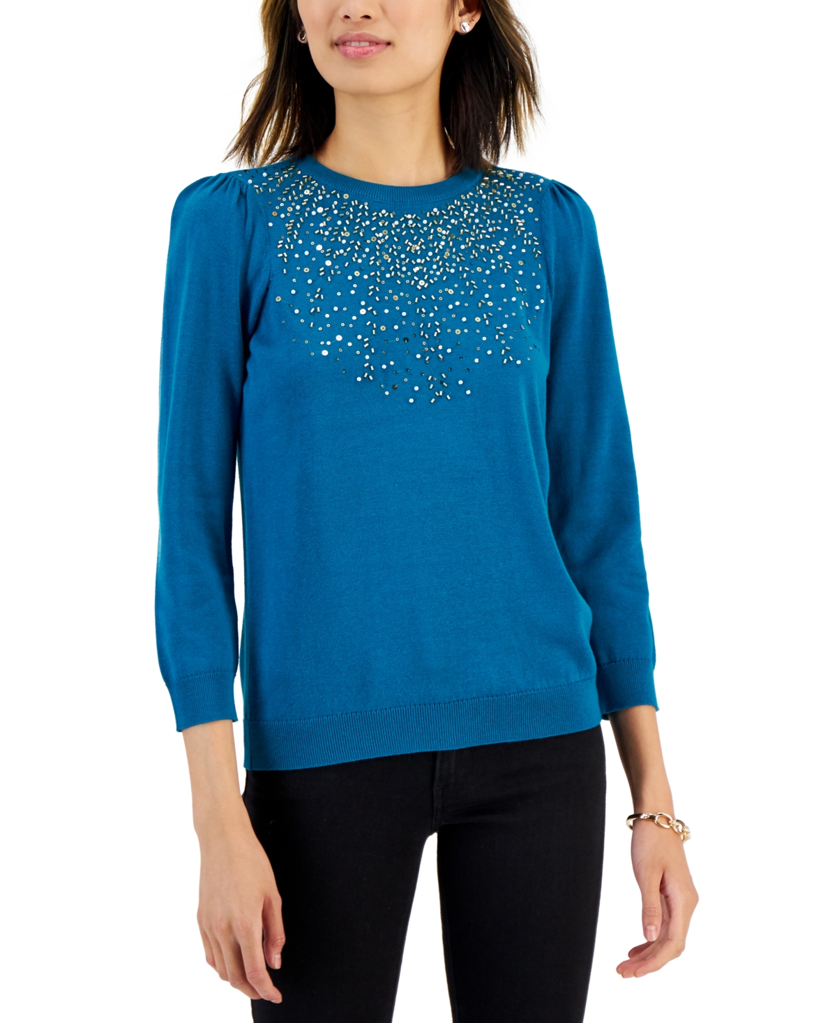 Charter Club Women's Embellished Sweater, Created for Macy's