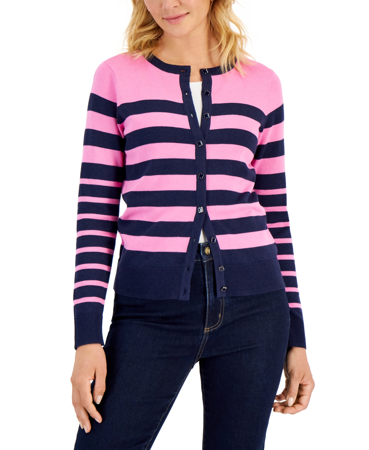 Charter Club Women's Mixed Stripe Cardigan, Created for Macy's