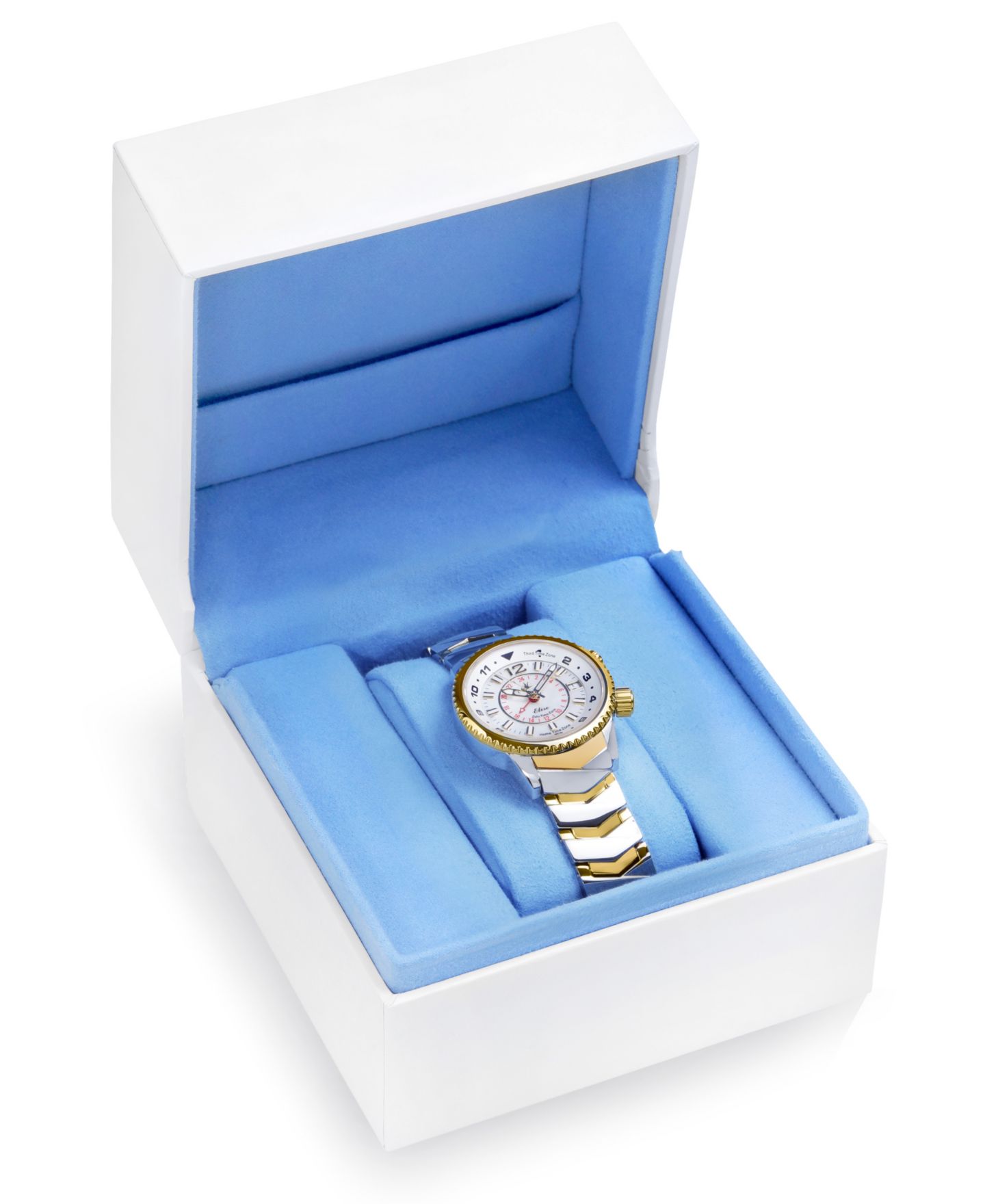Женские часы Abingdon Co. Elise Tri-Time Two-Tone Stainless Steel Bracelet Watch 33mm — фото 4