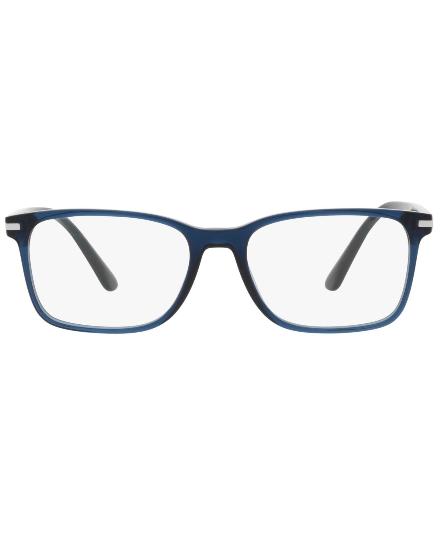 Мужские очки PRADA Man Rectangle Plastic PR 14WV Eyeglasses, цвет: Синий прозрачный — фото 2
