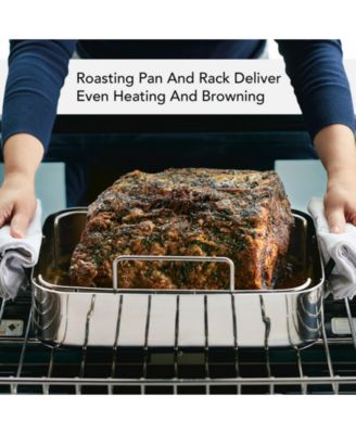 5-Ply Clad Stainless Steel 15" x 11.5" Roaster with Removable Rack