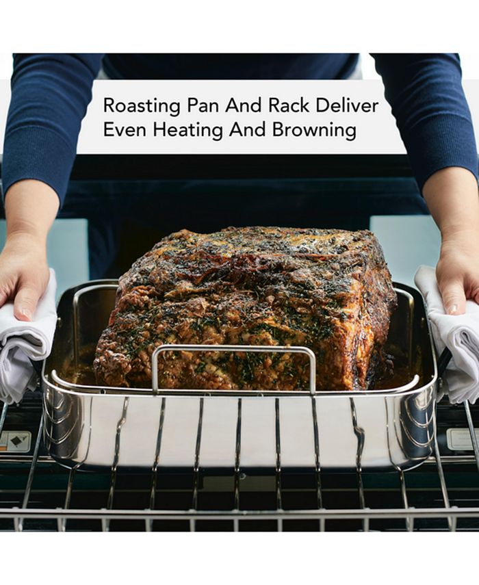 KitchenAid 5Ply Clad Stainless Steel 15" x 11.5" Roaster with Removable Rack Macy's