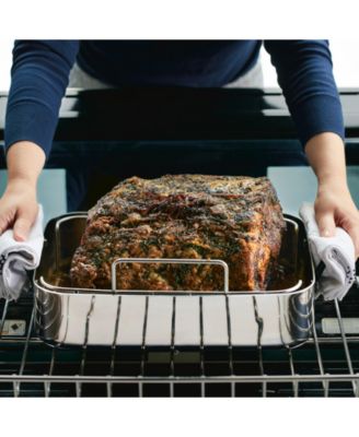 5-Ply Clad Stainless Steel 15" x 11.5" Roaster with Removable Rack