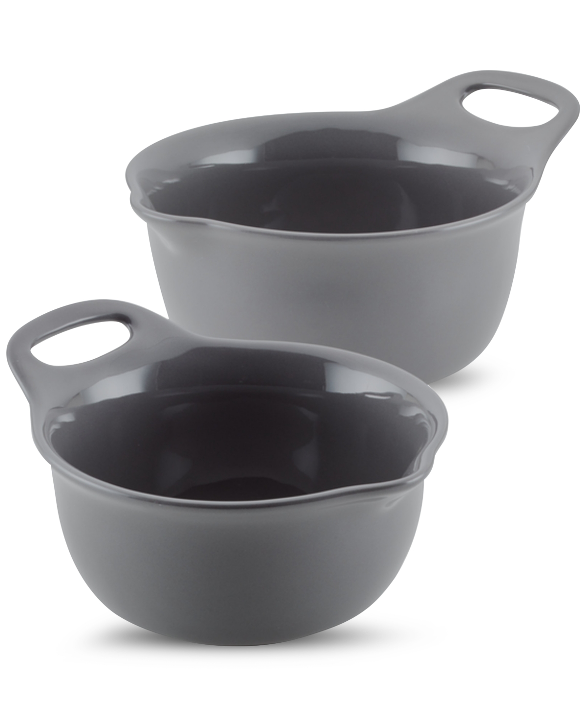 Shop Rachael Ray 2-pc. Ceramic Mixing Bowl Set In Dark Gray