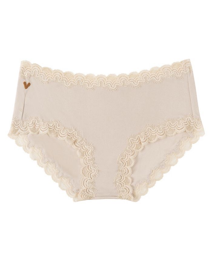 Silk and scalloped lace panty brief
