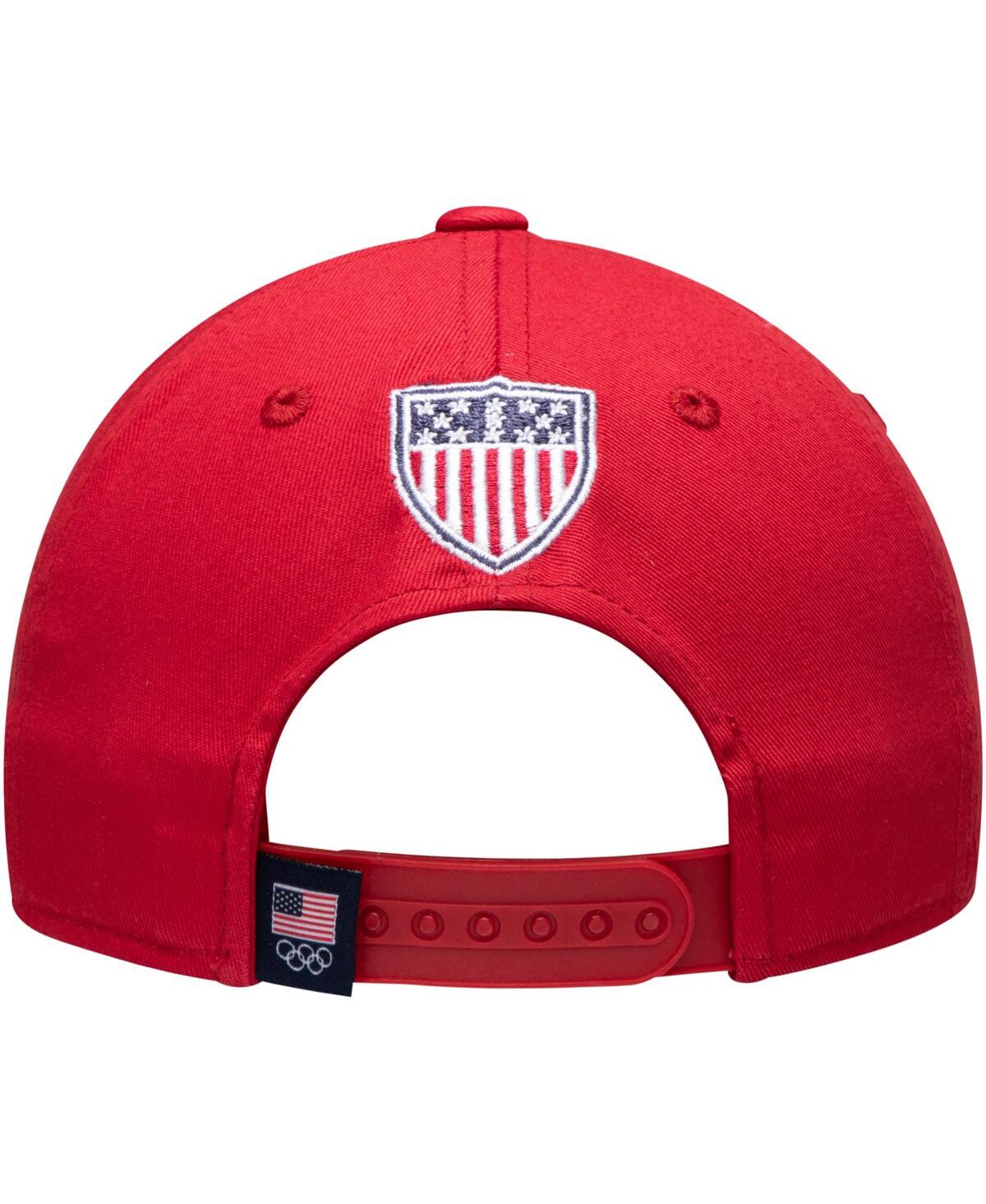 Outerstuff Big Boys Red Team Usa New Logo Solid Structured Adjustable Snapback Hat In Red