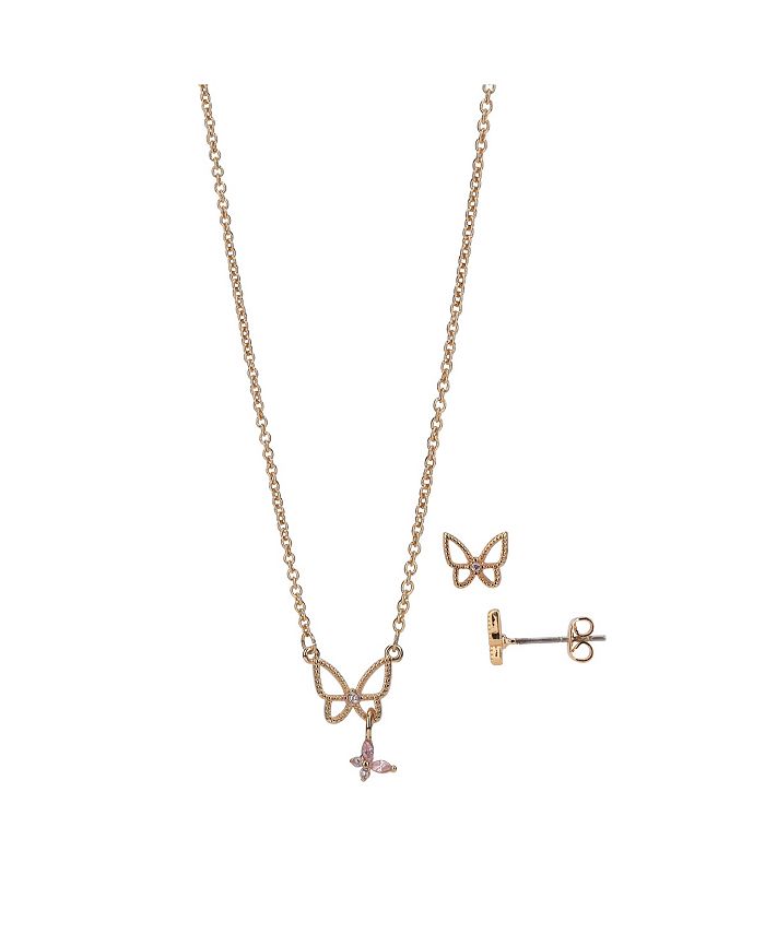 FAO Schwarz Butterfly Pendant Necklace and Earring Set Macy s