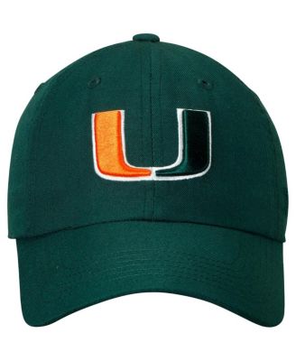 Men's Green Miami Hurricanes Primary Logo Staple Adjustable Hat