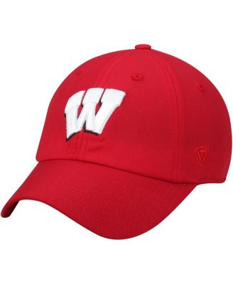 Men's Red Wisconsin Badgers Primary Logo Staple Adjustable Hat
