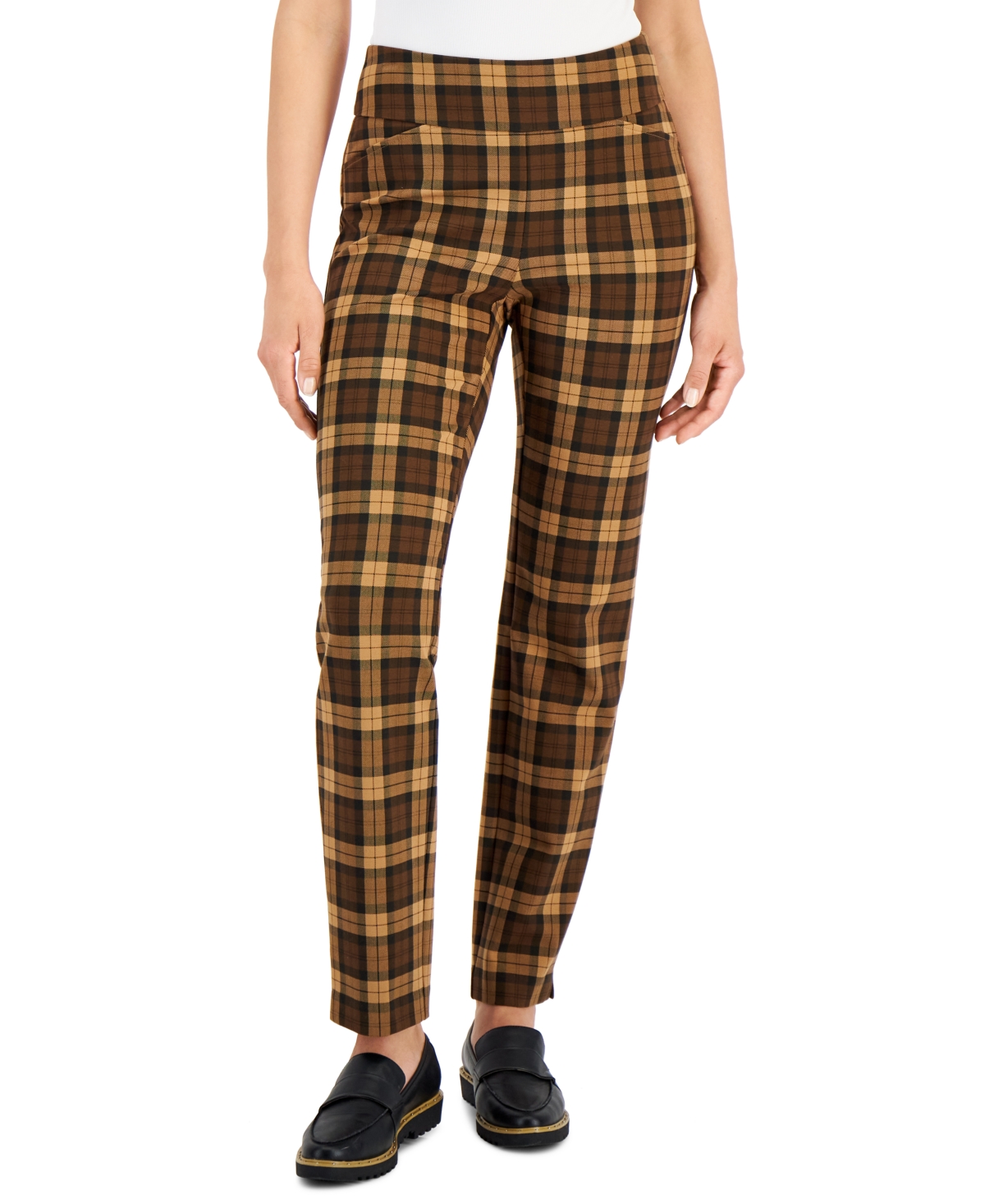 Charter Club Women's Cambridge Plaid Pull-On Pants, Created for Macy's