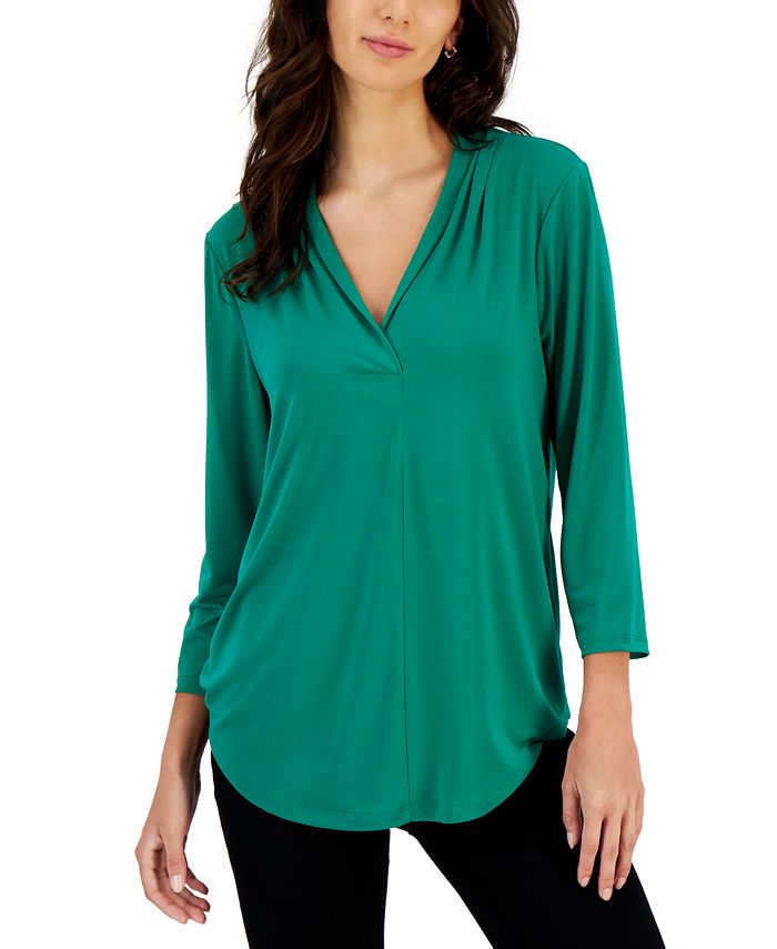 Charter Club Women's 3/4-Sleeve Top, Created for Macy's & Reviews ...