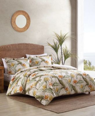 Tommy Bahama Home Birds Of Paradise Duvet Cover Set Collection Bedding In Open Beige