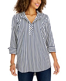 Women's Woven 3/4-Sleeve Top, Created for Macy's 