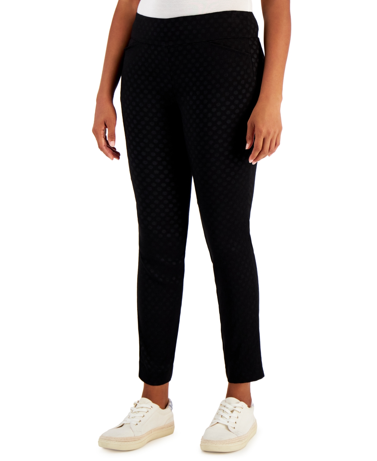 Charter Club Women's Embossed Dot Pull-On Skinny Pants, Created for Macy's