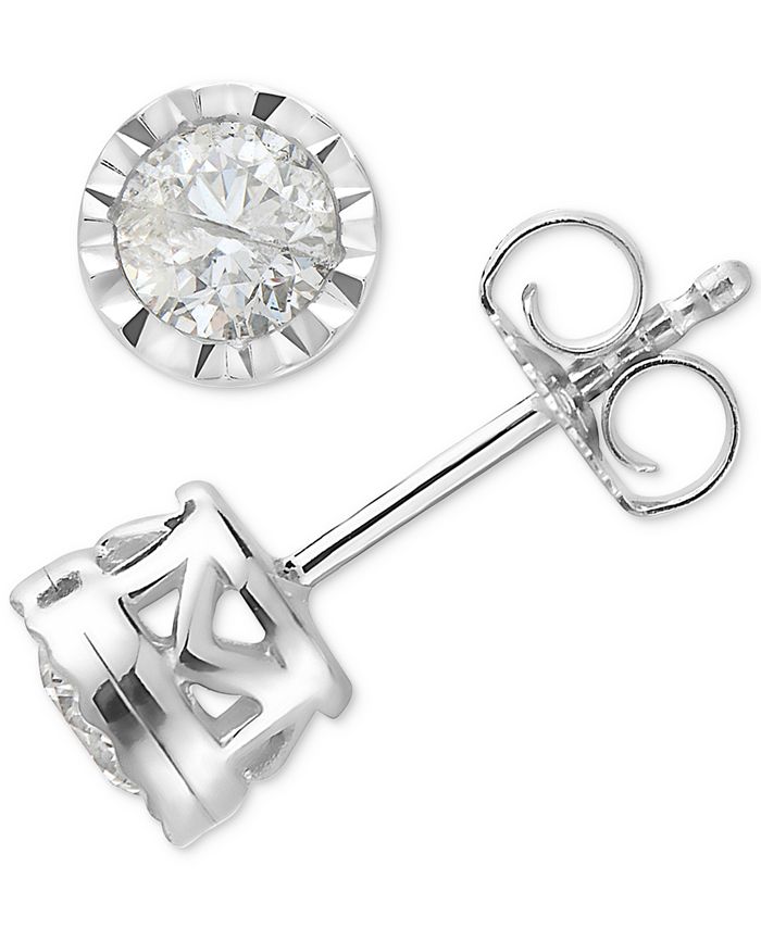 Macy's Diamond Stud Earrings (1/6 ct. t.w.) in 10k Gold, White Gold or Rose  Gold - Macy's