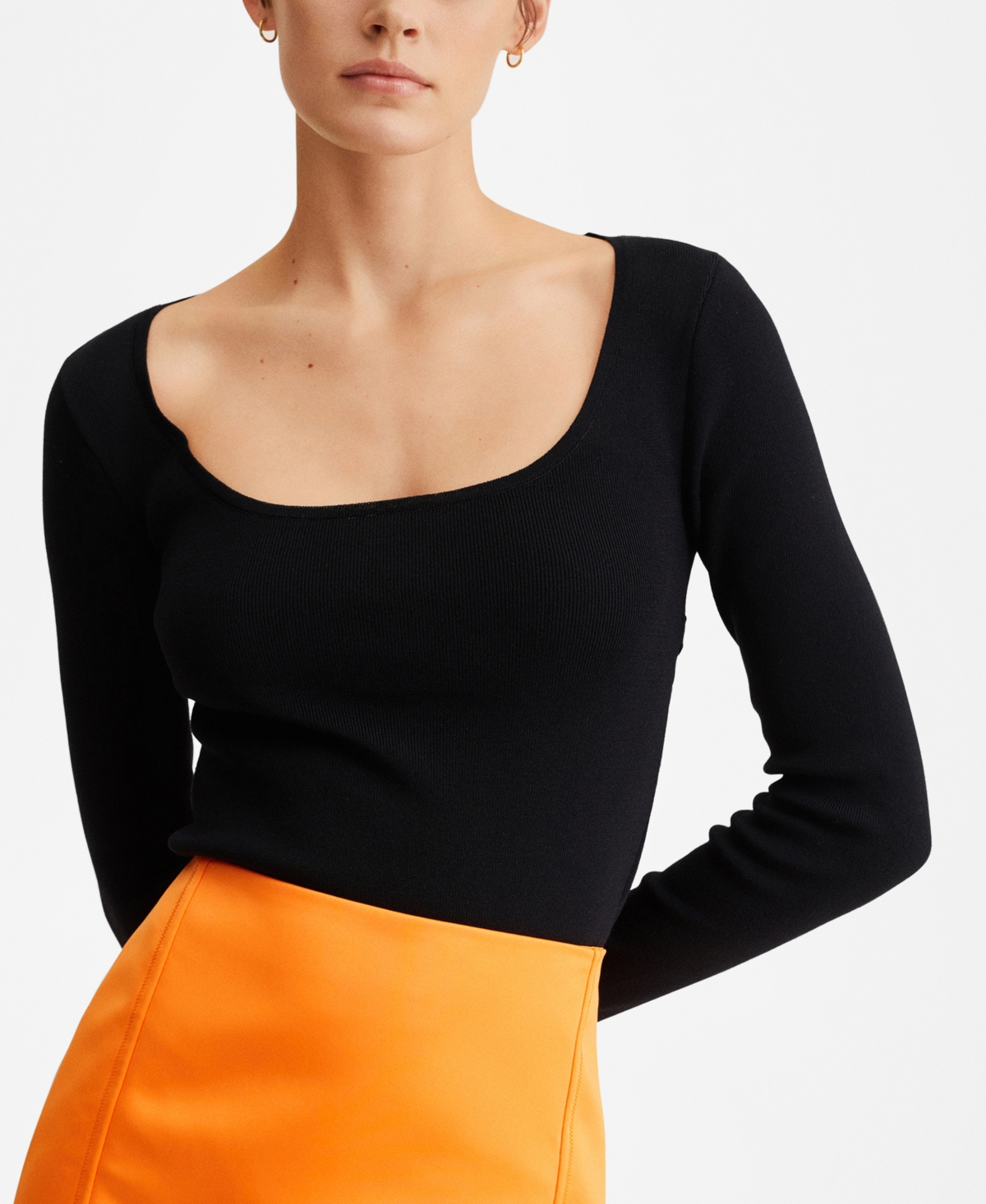 Mango Women's Openback Sweater In Black ModeSens