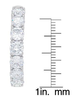 Women's Fine Silver Plated Cubic Zirconia Hoop Earrings
