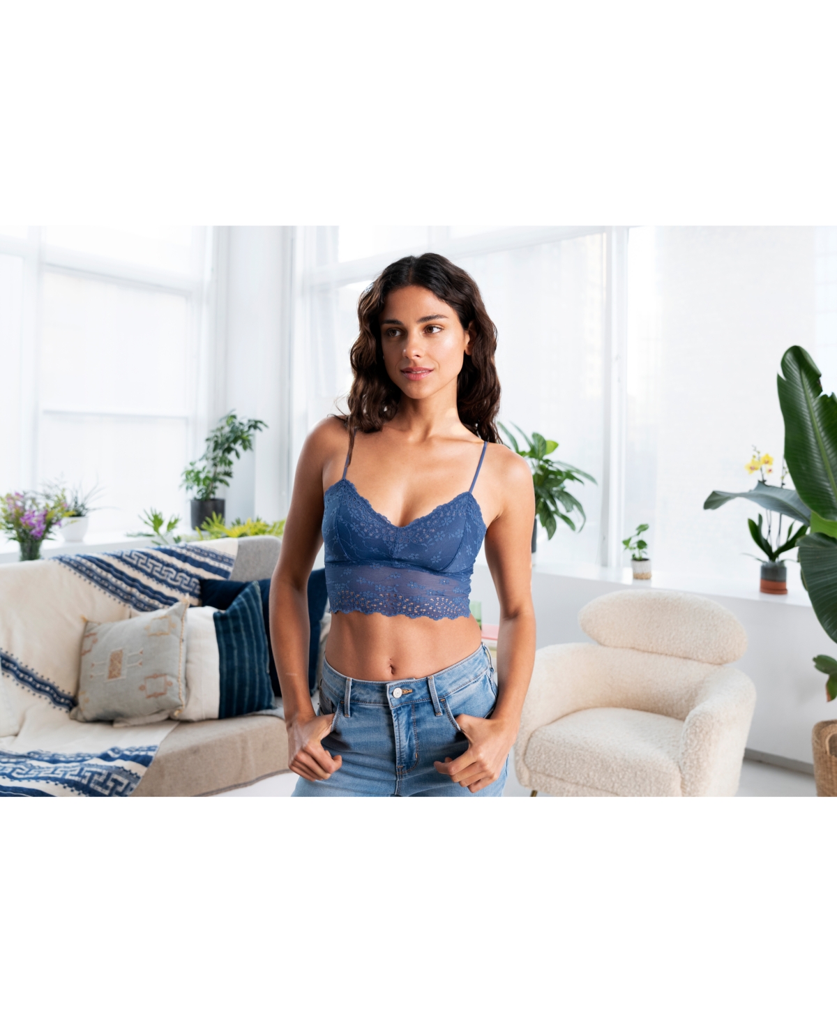 B.tempt'd B. Tempt'd By Wacoal Inspired Eyelet Bralette In Blue