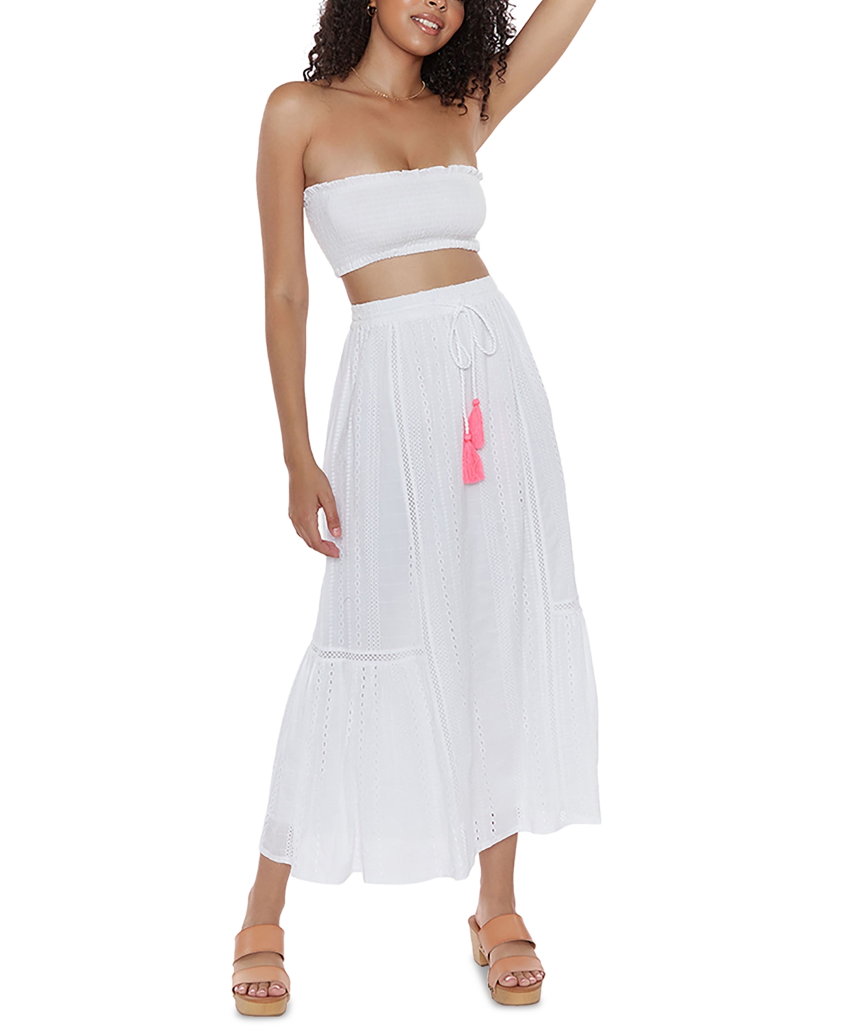Eggshell white maxi skirt top