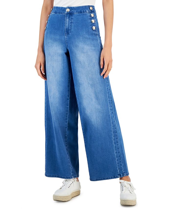 Calvin Klein Wide-Leg Sailor Pants - Macy's
